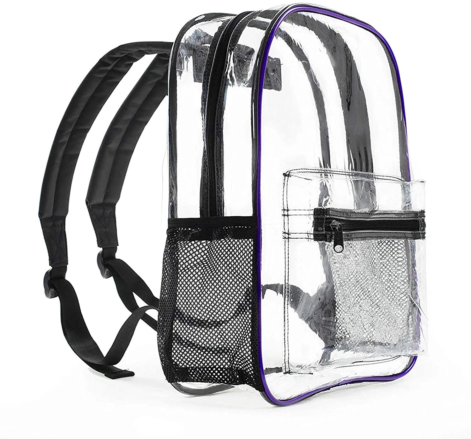 Omaya Clear See Through Transparent Travel Safe Backpack (Purple)