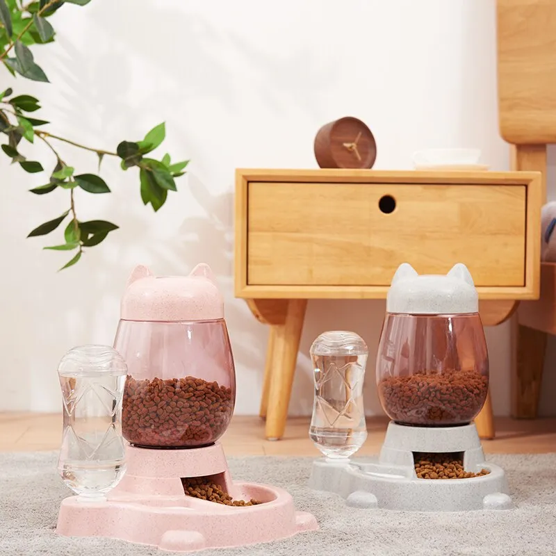 Pet Automatic Feeder Bowl with Drinking Fountain