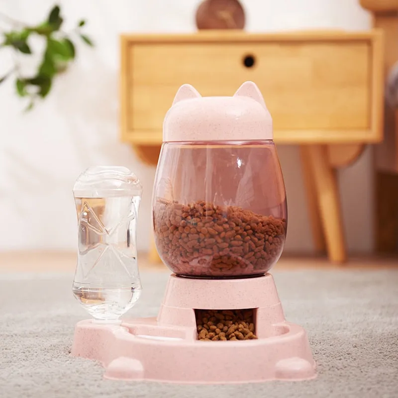 Pet Automatic Feeder Bowl with Drinking Fountain