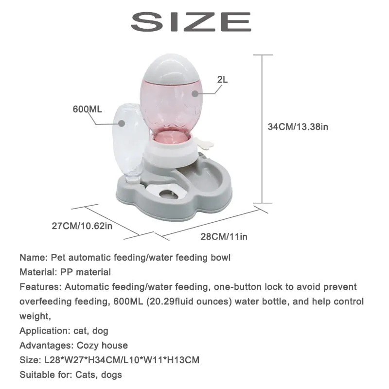 Pet Automatic Feeder Bowl with Drinking Fountain
