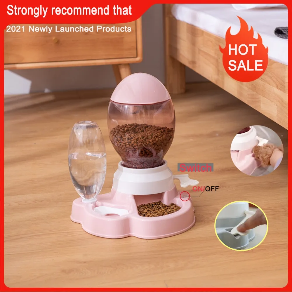 Pet Automatic Feeder Bowl with Drinking Fountain