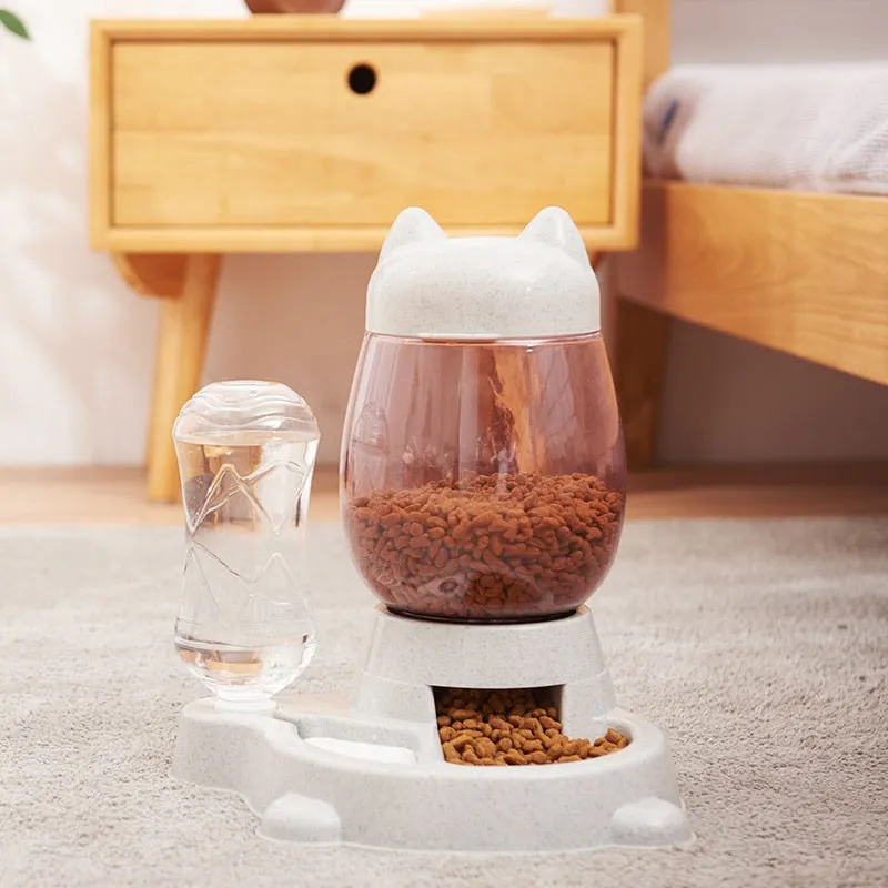 Pet Automatic Feeder Bowl with Drinking Fountain
