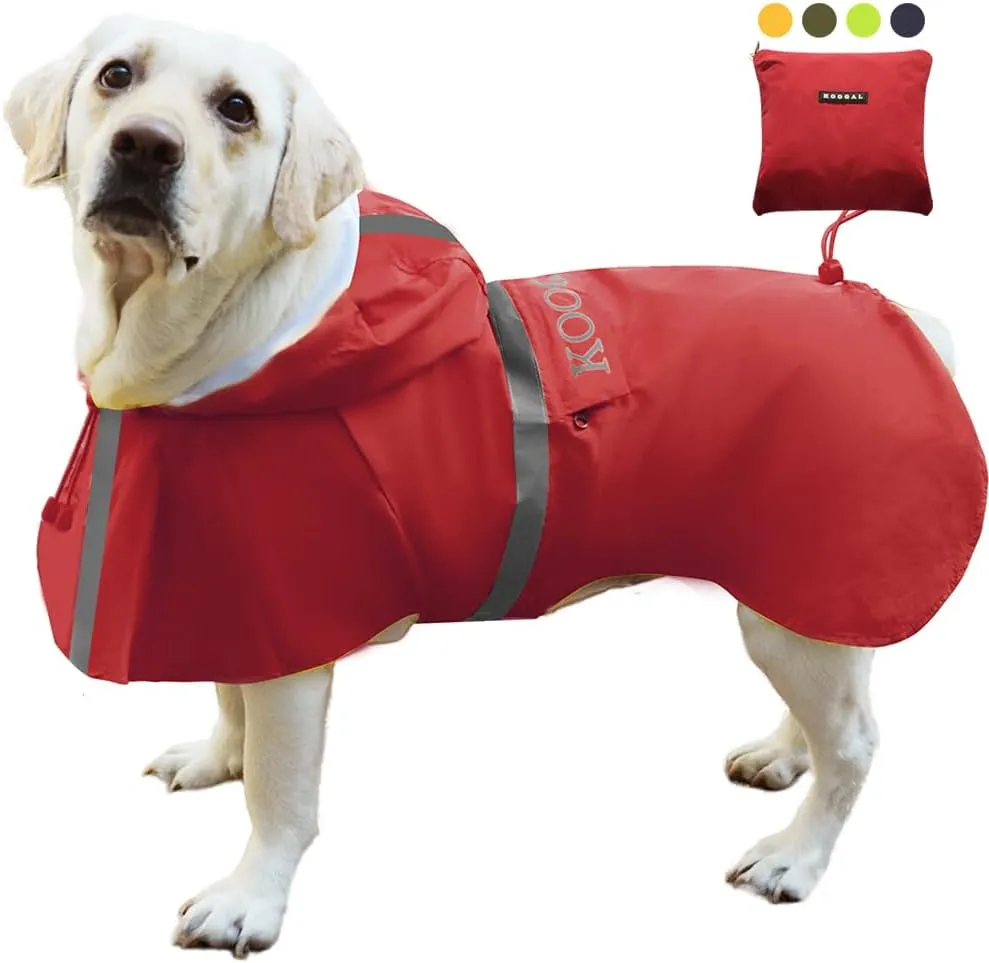 Pet Large Dog Raincoat Apparel Poncho Waterproof for Medium Large Sized,Pet Raincoats for Clothes Jacket,Dog Rain Jacket (Red,6XL)