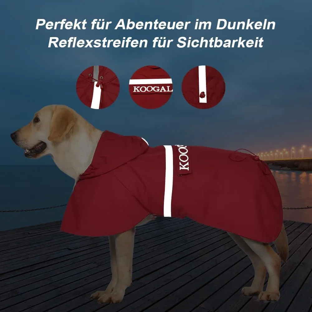 Pet Large Dog Raincoat Apparel Poncho Waterproof for Medium Large Sized,Pet Raincoats for Clothes Jacket,Dog Rain Jacket (Red,6XL)