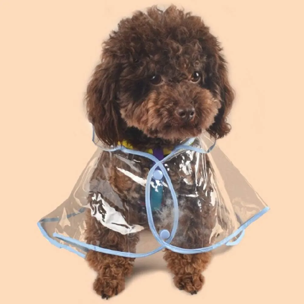 Pet Raincoat,Small Dog Waterproof Puppy Raincoat Coat Transparent Pet Dog Rainwear Clothes for Small Dogs Cats (S, Blue)