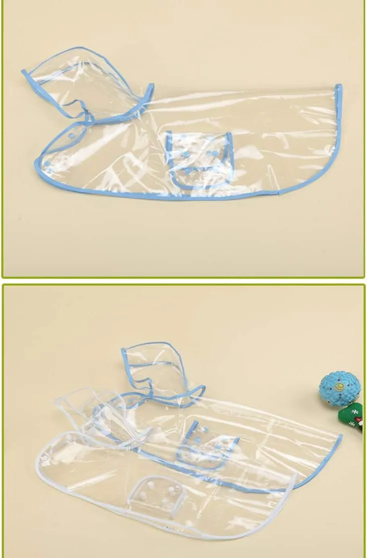 Pet Raincoat,Small Dog Waterproof Puppy Raincoat Coat Transparent Pet Dog Rainwear Clothes for Small Dogs Cats (S, Blue)