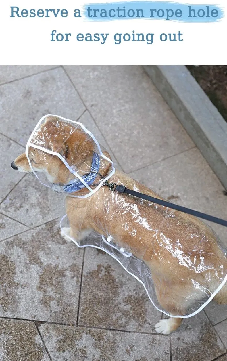 Pet Raincoat,Small Dog Waterproof Puppy Raincoat Coat Transparent Pet Dog Rainwear Clothes for Small Dogs Cats (S, Blue)