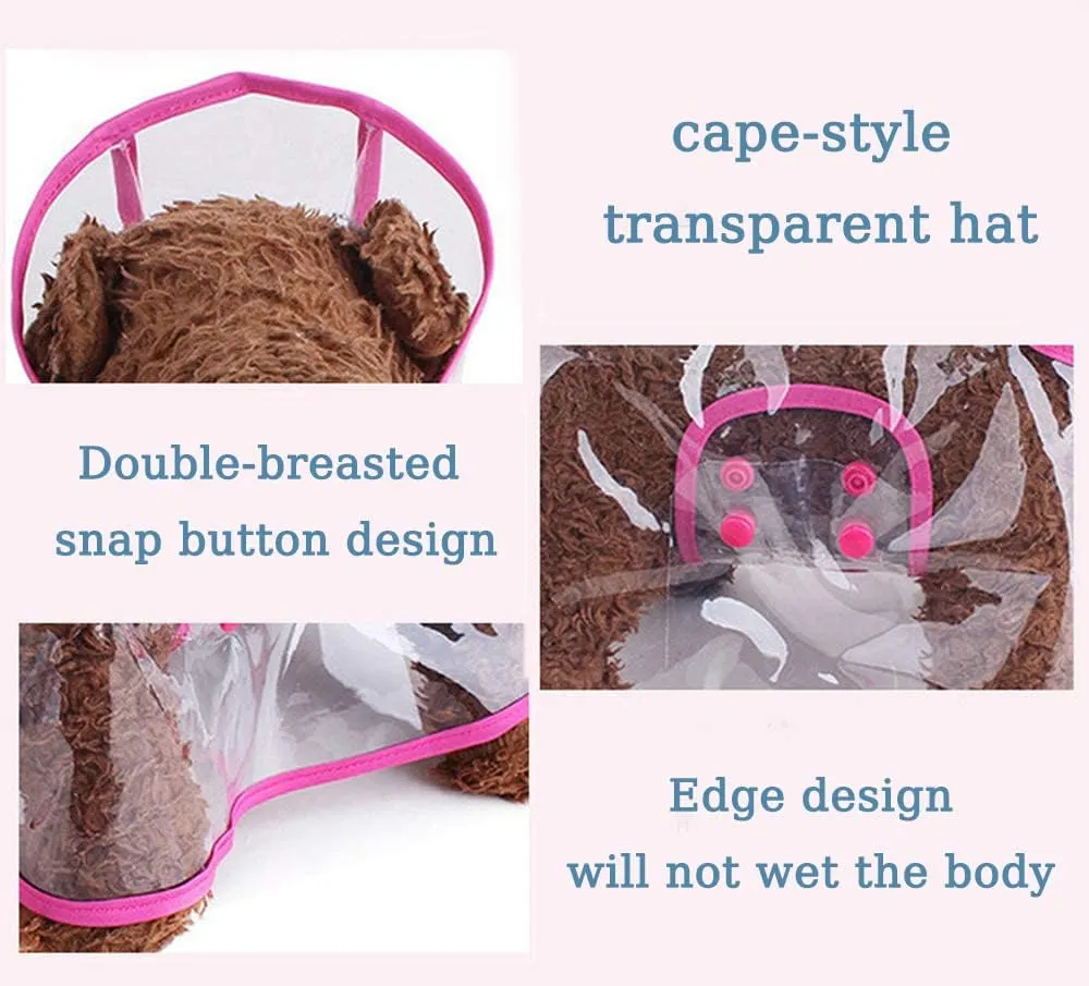 Pet Raincoat,Small Dog Waterproof Puppy Raincoat Coat Transparent Pet Dog Rainwear Clothes for Small Dogs Cats (S, Blue)