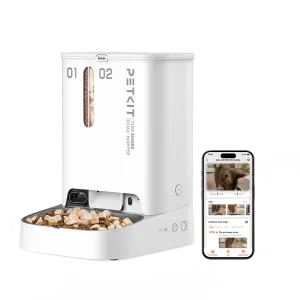 Petkit Xiaopei Gemini Smart Pet Feeder Dual-compartment feeding for easy feeding Choice in the era of diversified feeding Stainless steel tray can hold 5L "North American version"