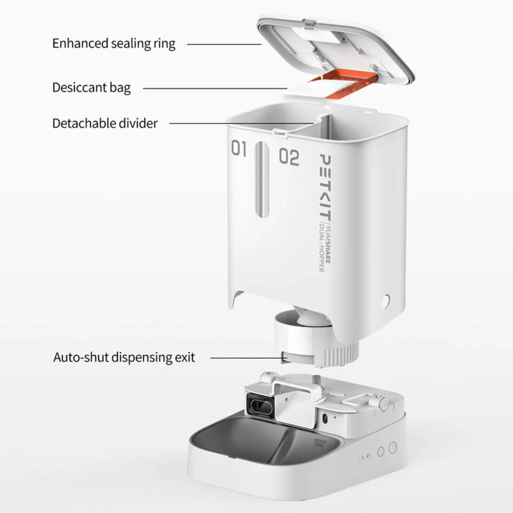 PETKIT YumShare Dual-Hopper Smart Pet Feeder With Camera 5L