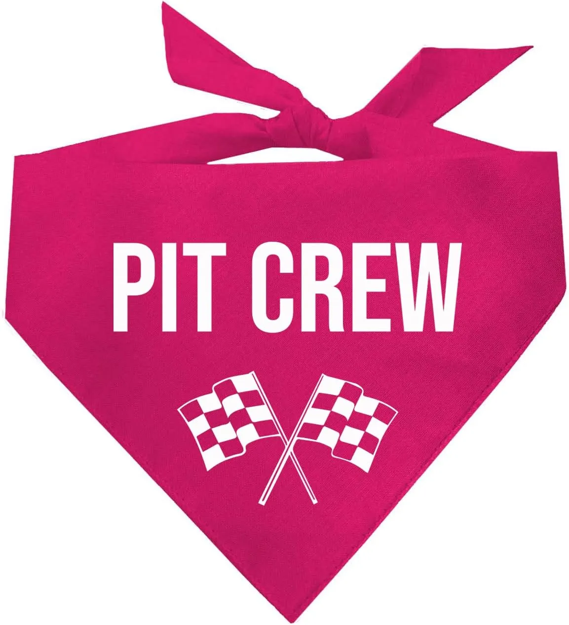 Pit Crew Dog Bandana | 100% Cotton Triangle | Made in USA | Birthday Pawty | Party Theme | Car Racing | Fast Lane | Photoshoot Prop | Girl Boy | Hot Pink, X-Small (49)