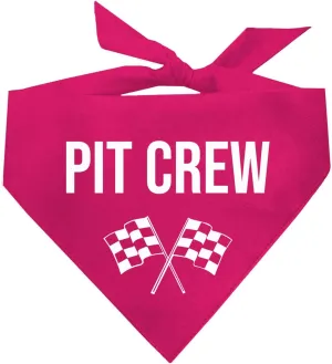Pit Crew Dog Bandana | 100% Cotton Triangle | Made in USA | Birthday Pawty | Party Theme | Car Racing | Fast Lane | Photoshoot Prop | Girl Boy | Hot Pink, X-Small (49)