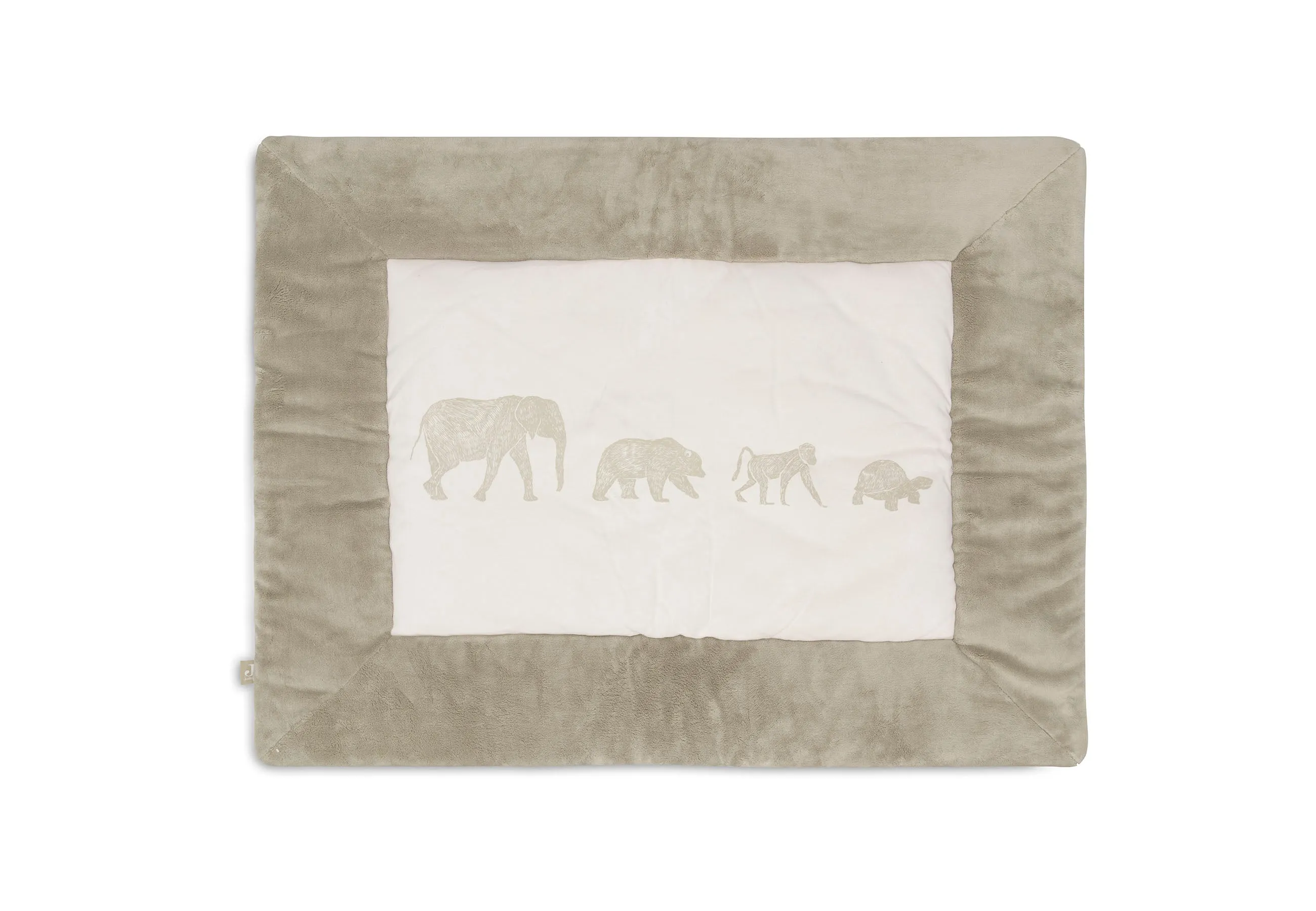 Playpen Mat 75x95cm Animals - Olive Green