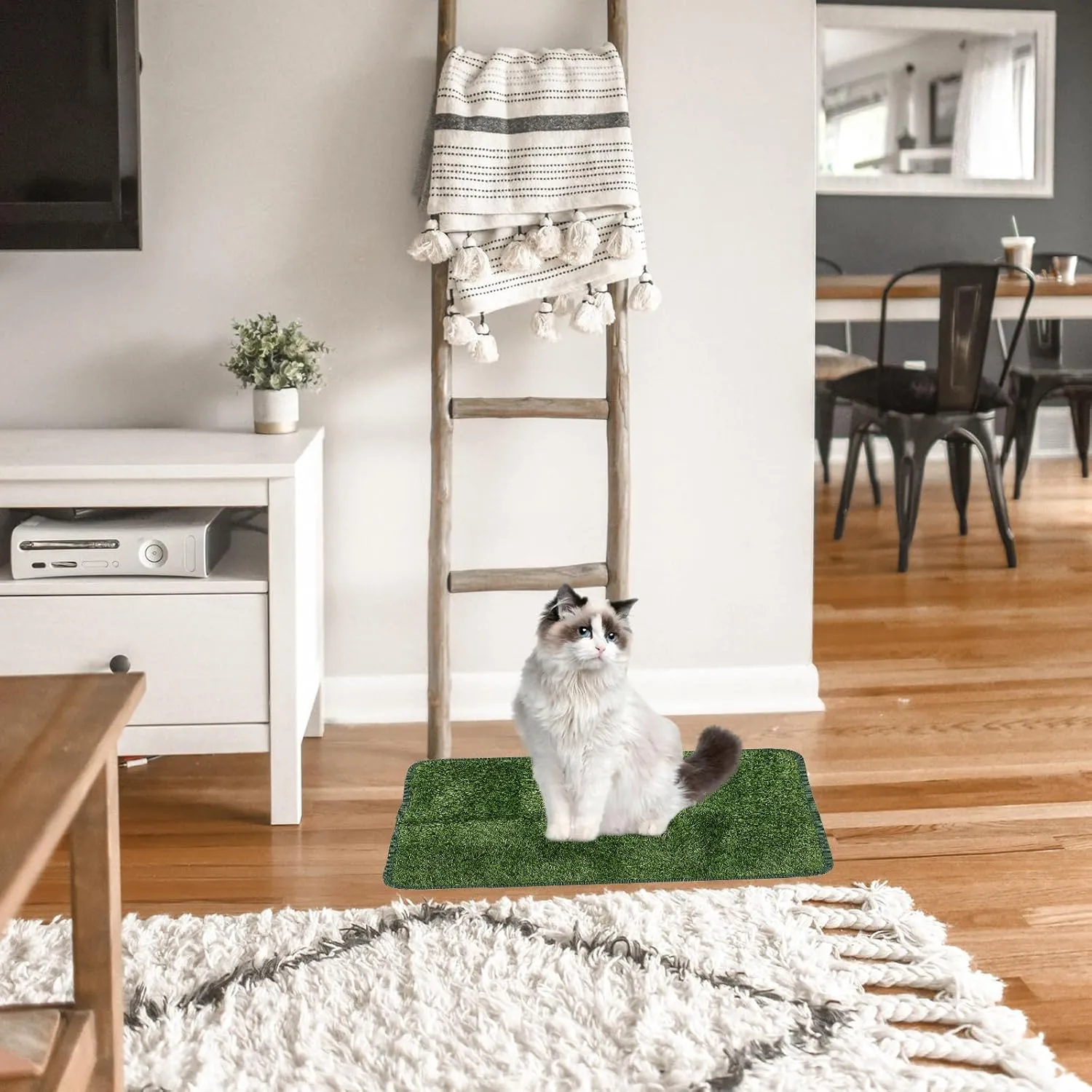 POPETPOP Dog Grass Pad Pet Mat: Washable Dog Pee Pads Dog Grass Mat - Artificial Turf Grass Dog Potty Training Mat for Dogs Turf Puppy Training Small Medium Large Pets