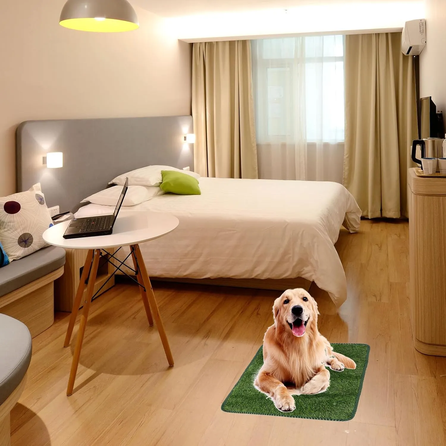 POPETPOP Dog Grass Pad Pet Mat: Washable Dog Pee Pads Dog Grass Mat - Artificial Turf Grass Dog Potty Training Mat for Dogs Turf Puppy Training Small Medium Large Pets