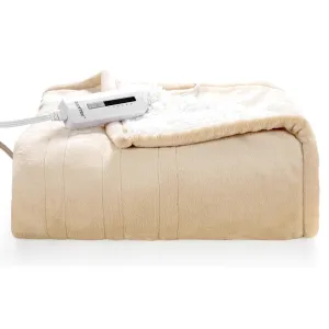premium Electric Throw Heated Blanket, Soft Fast Heating Blanket w/5 Heat Settings, 3 Hours Auto-Off & Thermostatic Control, Warming Double-Side Flush Blanket Machine Washable, Grey