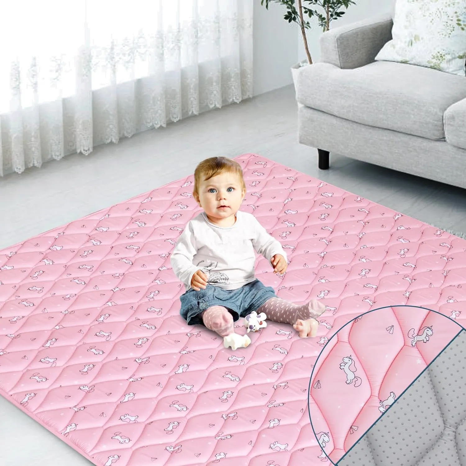Premium Foam Baby Play Mat | Playpen Mat - Thicker and Non-Toxic Crawling Mat for Infant & Toddler