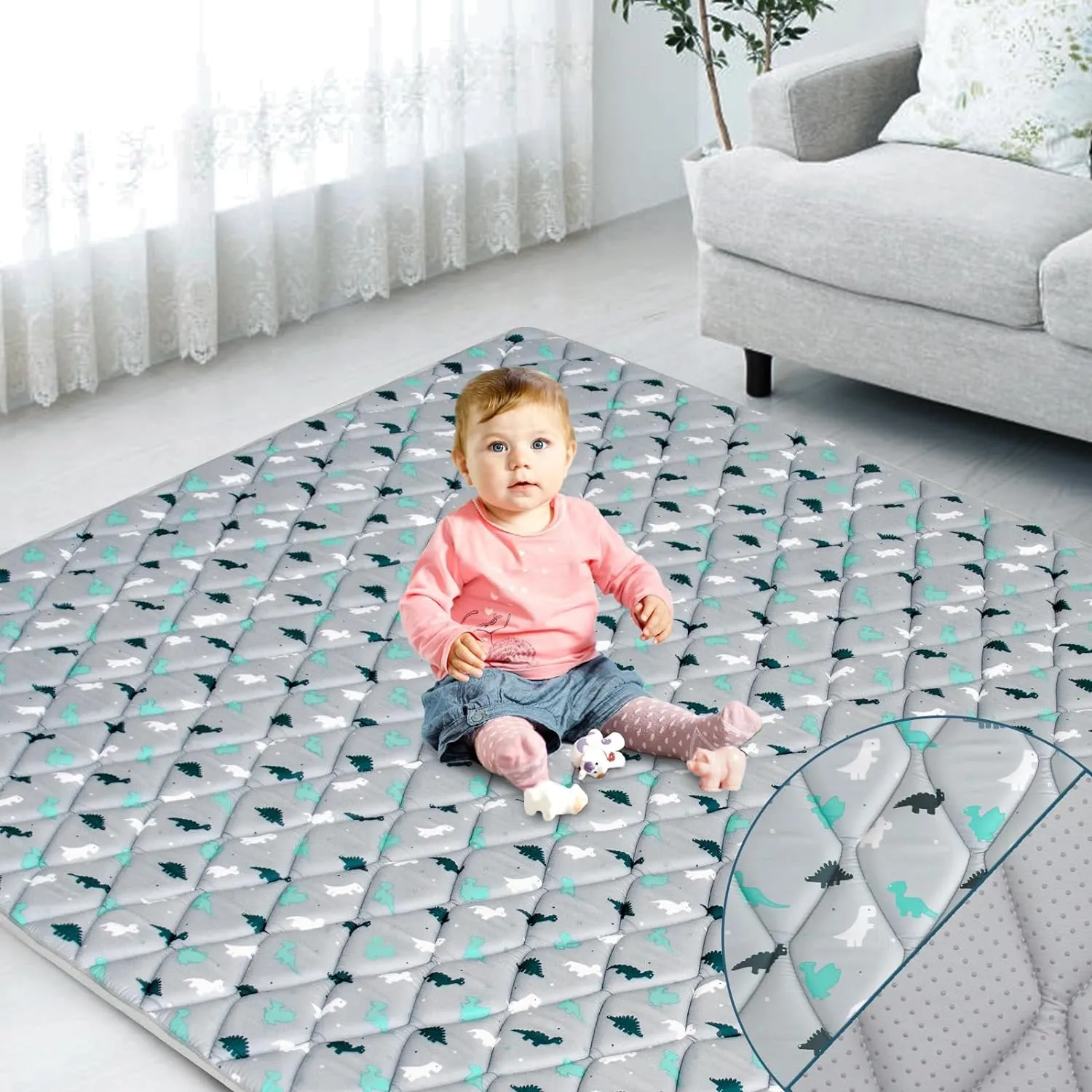 Premium Foam Baby Play Mat | Playpen Mat - Thicker and Non-Toxic Crawling Mat for Infant & Toddler