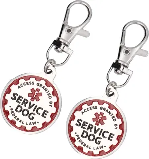 Puppy Service Dog Tag, Double-Sided Emotional Support Animal ESA Red Medical Alert Symbol, 1/1.2 Inch Diameter, Double-Sided