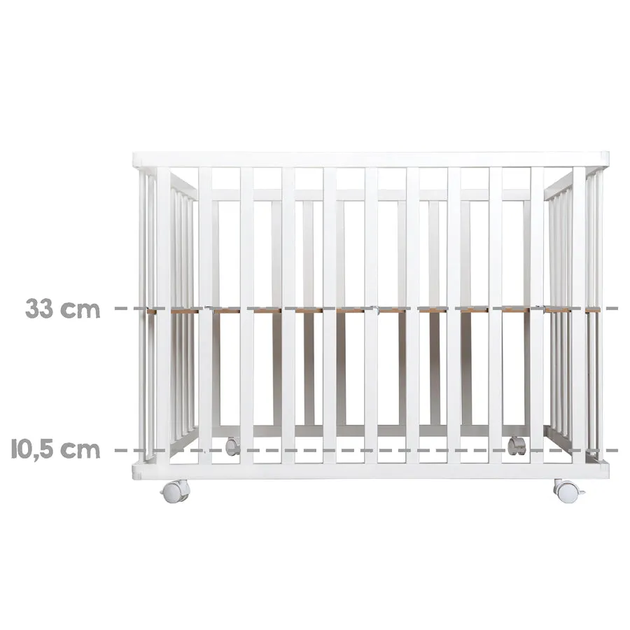 Roba Foldable Wooden Cot Bed W/ Mattress (Natural)