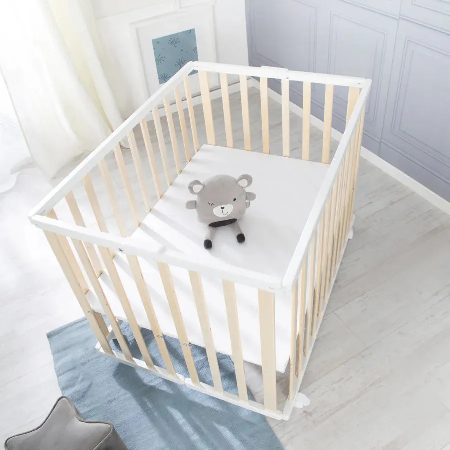 Roba Foldable Wooden Cot Bed W/ Mattress (Natural)