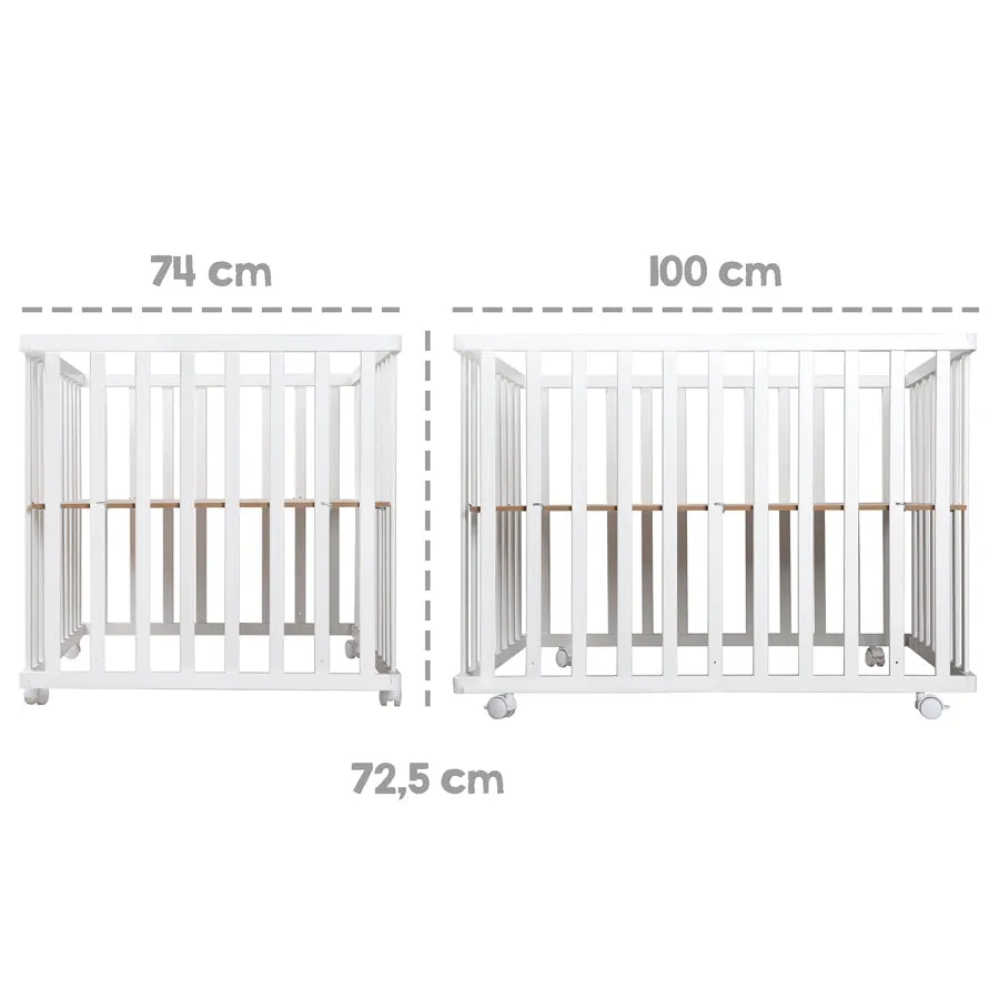 Roba Foldable Wooden Cot Bed W/ Mattress (Natural)
