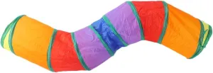 S Shaped Foldable Tunnel Cat Kitty Toy Interactive Rainbow Color Tube Pet Supply Training Cat Tunnel for Cat Toy Pet