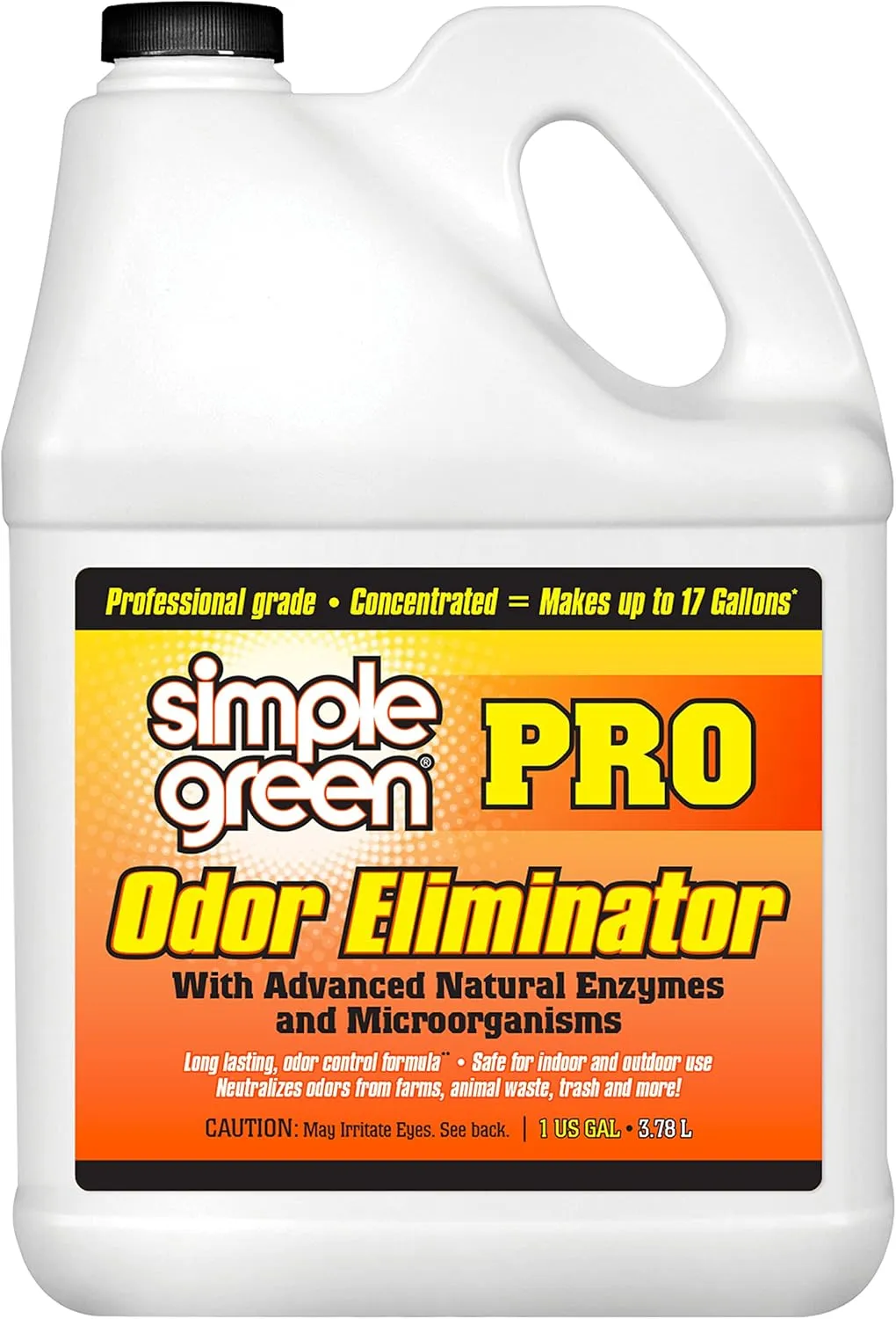 Simple Green Pro Outdoor Odor Eliminator 1 Gal Refill- Professional & Commercial Grade Enzyme Cleaner - Ideal for Farms, Athletic Facilities,