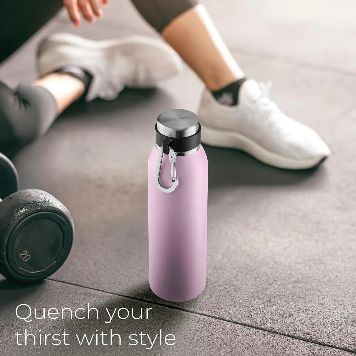 SipX Triple-Insulated Stainless Steel Water Bottle - 20oz. With Cover Lid, BPA-Free Reusable Insulated Water Bottle Keeps Cold For 24 Hours, (Purple)