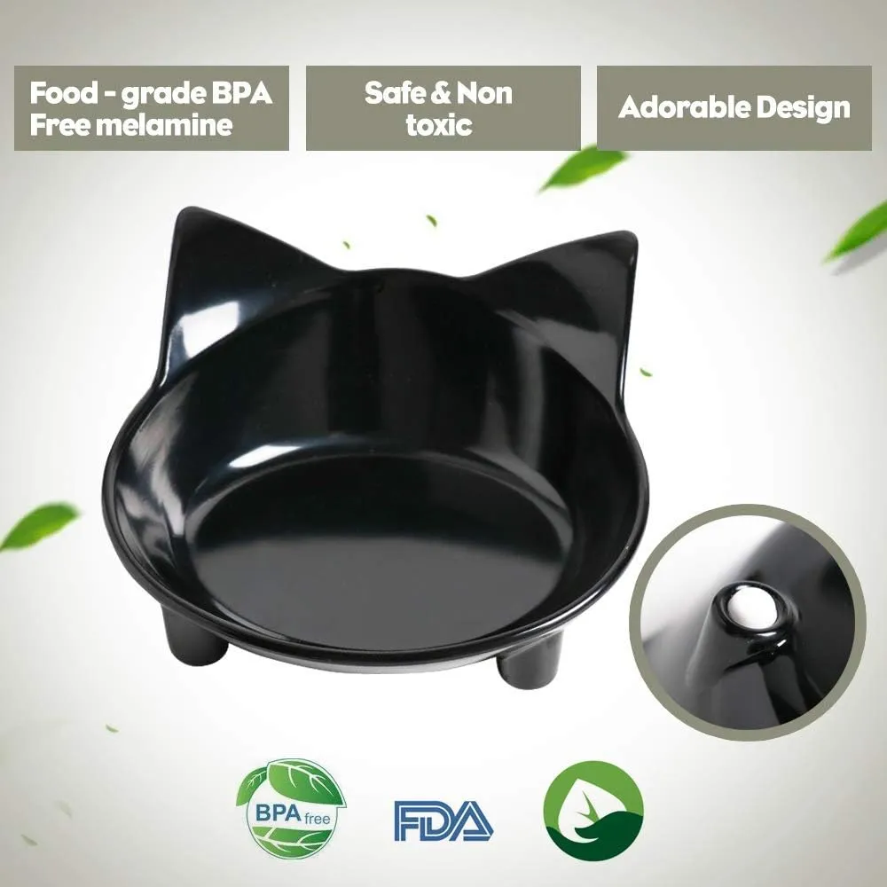 Skrtuan Pet Cat Bowl Dog Food Bowl  Non-Slip, Wide & Shallow Pet Dish for Whisker Fatigue Relief, Safe for Puppies & Rabbits