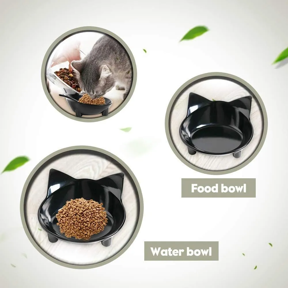 Skrtuan Pet Cat Bowl Dog Food Bowl  Non-Slip, Wide & Shallow Pet Dish for Whisker Fatigue Relief, Safe for Puppies & Rabbits