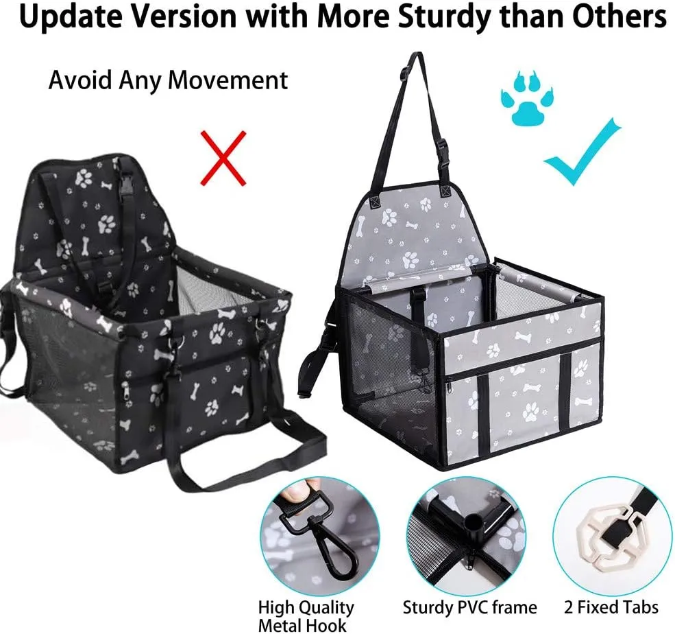 Small Dog Car Seats for Small Dogs,Portable Puppy/Pet Car Booster Seat with Clip-On Leash and Mesh Window for Small Pet Up to 11 lbs