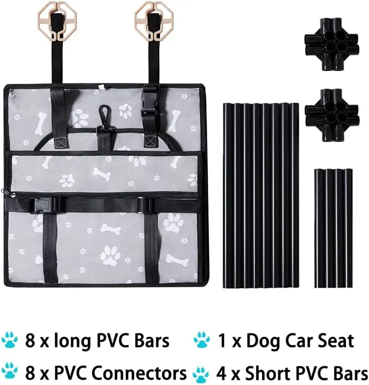 Small Dog Car Seats for Small Dogs,Portable Puppy/Pet Car Booster Seat with Clip-On Leash and Mesh Window for Small Pet Up to 11 lbs