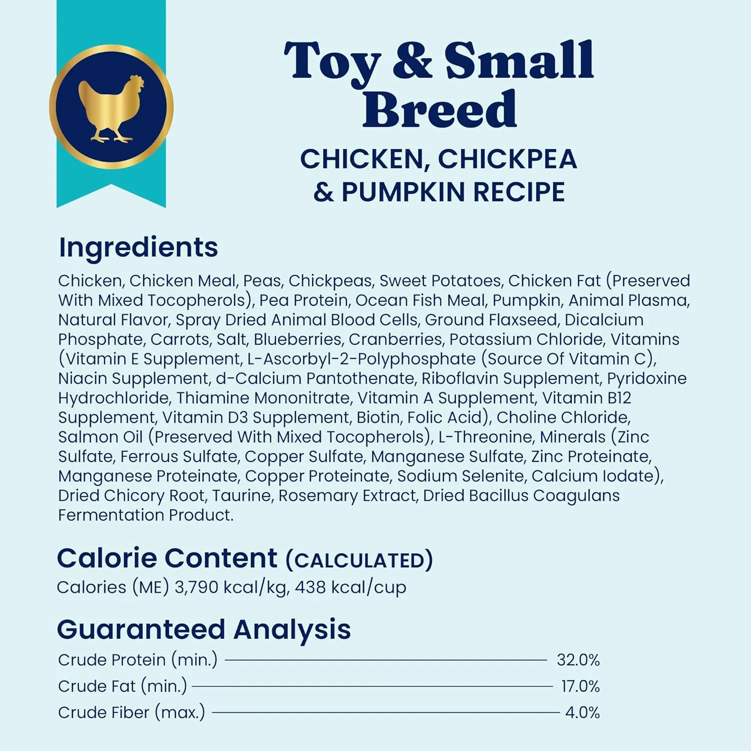Solid Gold Toy & Small Breed Dry Dog Food Small Bites  Real Chicken, Grain Free Gluten Free, High Fiber Healthy Kibble w/Probiotics for Gut Health & Digestion Support All Ages  NutrientBoost 11LB