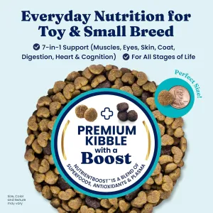 Solid Gold Toy & Small Breed Dry Dog Food Small Bites  Real Chicken, Grain Free Gluten Free, High Fiber Healthy Kibble w/Probiotics for Gut Health & Digestion Support All Ages  NutrientBoost 11LB