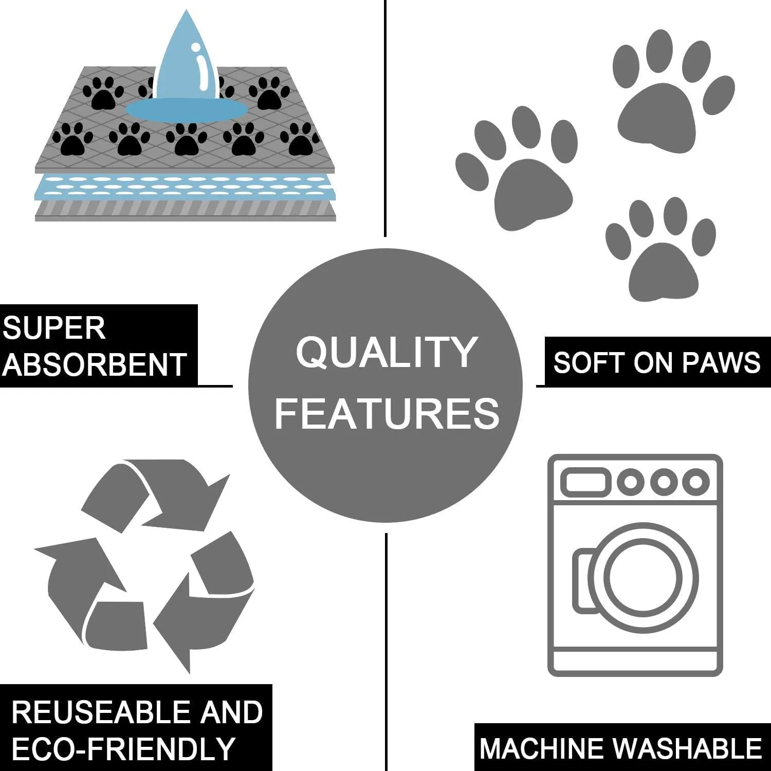SPXTEX Dog Crate Pads Dog Pee Pads Rugs Washable Dog Pads, Non Slip Puppy Pee Pads for Small Dogs, Waterproof Pet Pad Rug, Dog Whelping Training Pads for Dogs, 2 Pieces, 27"x27"