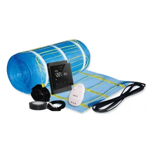 Thermonet 150W/m² 1m² Undertile Heating Kit with Black Thermostat - 111502TB