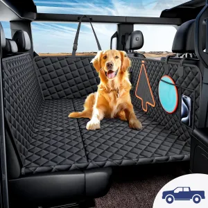 Truck Dog Seat for Back Seat, 400lbs Hard Bottom Backseat Extender, Anti-Slip Waterproof Pet Seat Covers Hammock for Pickup Crew Cab