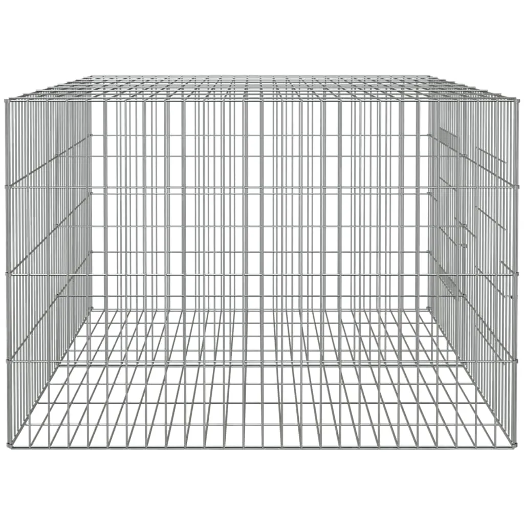 vidaXL 2-Panel Rabbit Cage 110x79x54 cm Galvanised Iron