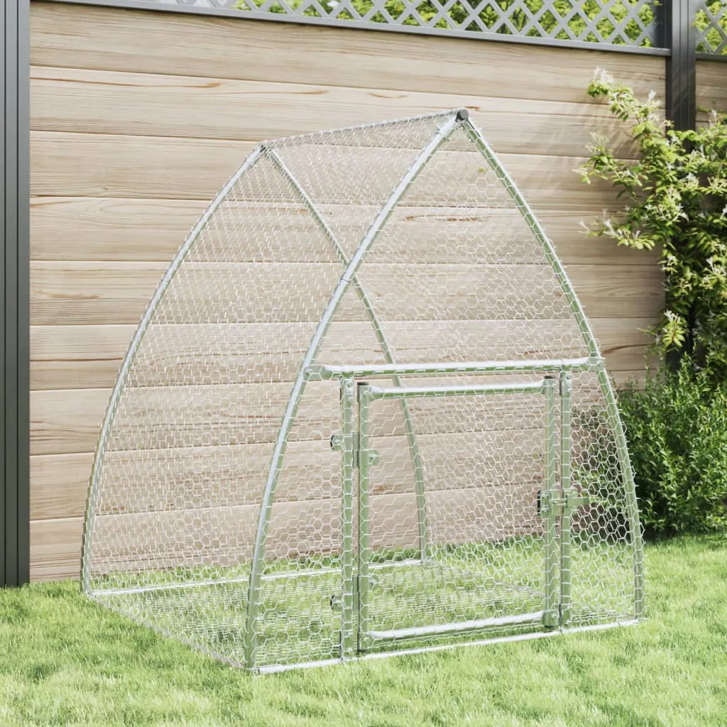 vidaXL Rabbit Hutch Silver 100x105x120 cm Galvanised Steel