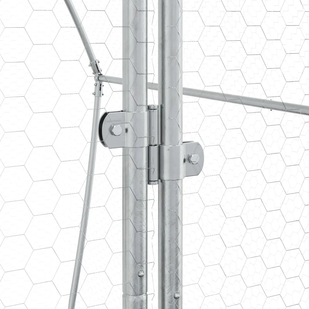 vidaXL Rabbit Hutch Silver 100x105x120 cm Galvanised Steel