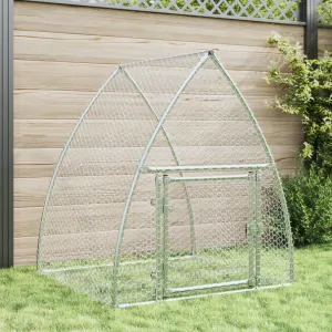 vidaXL Rabbit Hutch Silver 100x105x120 cm Galvanised Steel