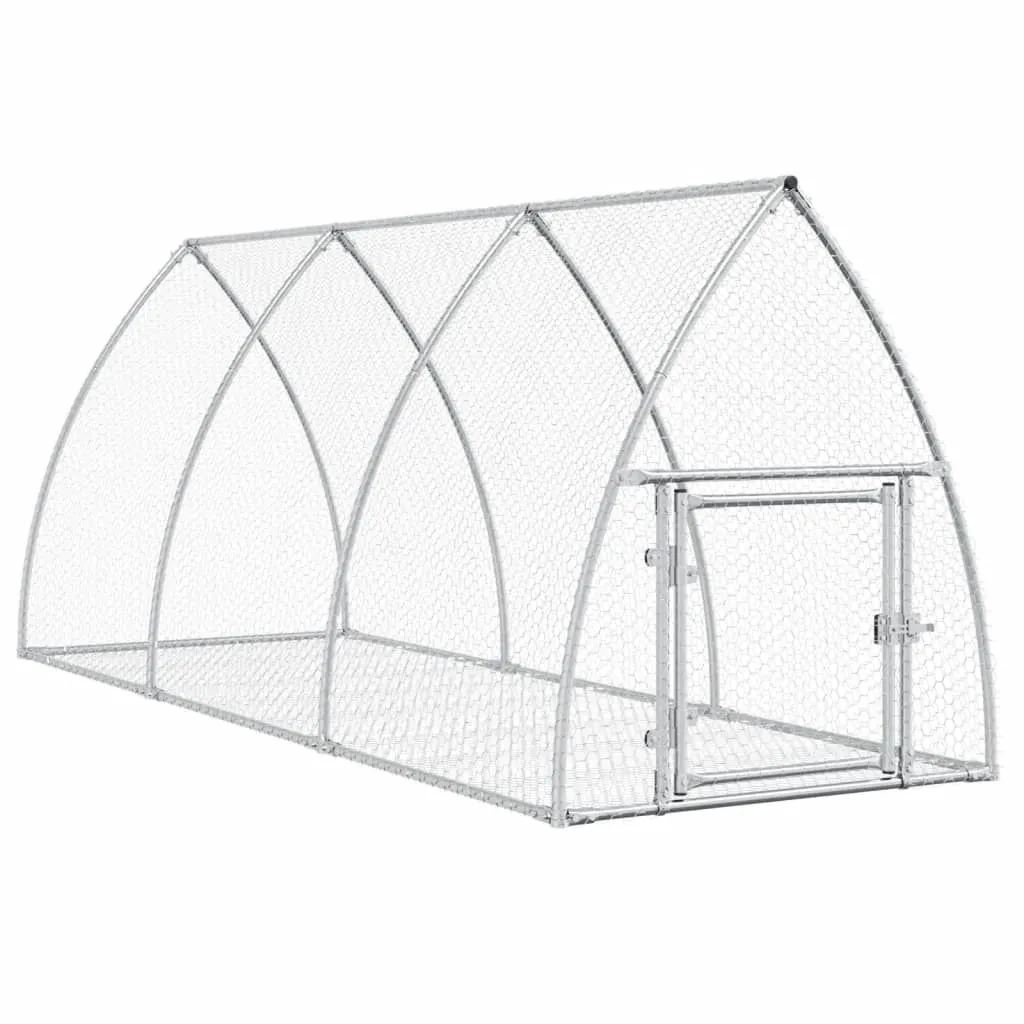 vidaXL Rabbit Hutch Silver 300x105x120 cm Galvanised Steel