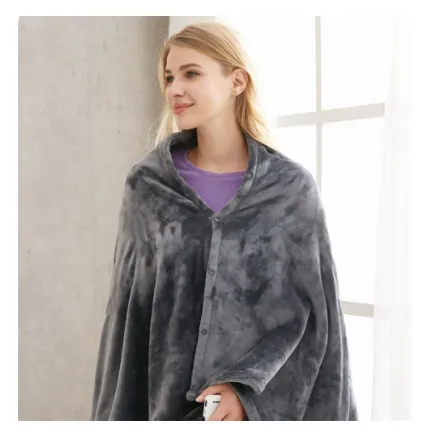 Winter Flannel Heated Blanket Cold Protection Body Warmer Usb Heated Warm Shawl Electric Heated Plush Blanket | Brodtica.com