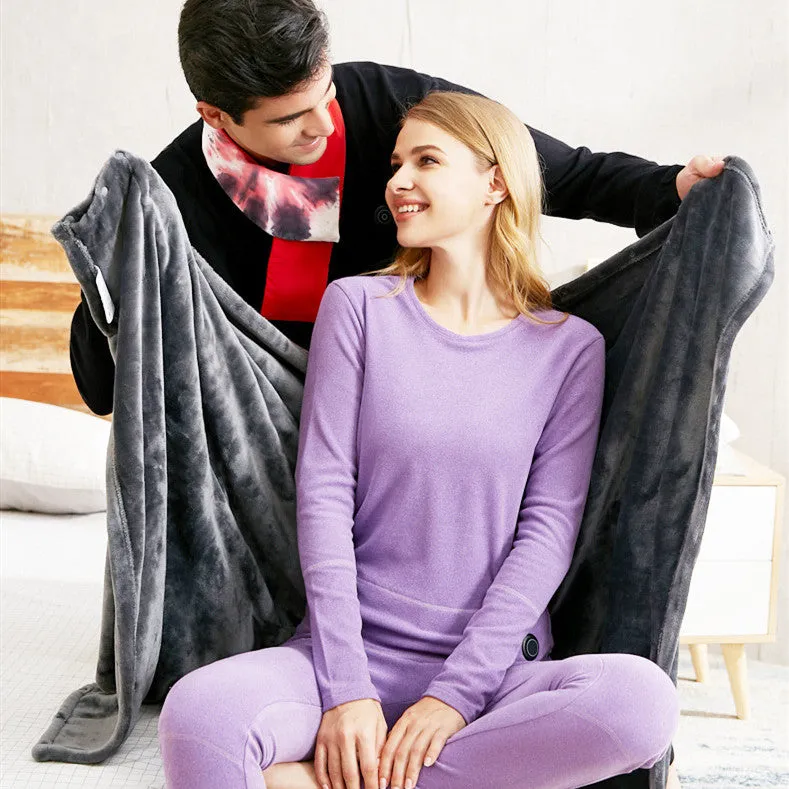 Winter Flannel Heated Blanket Cold Protection Body Warmer Usb Heated Warm Shawl Electric Heated Plush Blanket | Brodtica.com