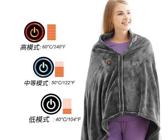 Winter Flannel Heated Blanket Cold Protection Body Warmer Usb Heated Warm Shawl Electric Heated Plush Blanket | Brodtica.com