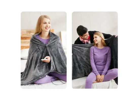 Winter Flannel Heated Blanket Cold Protection Body Warmer Usb Heated Warm Shawl Electric Heated Plush Blanket | Brodtica.com
