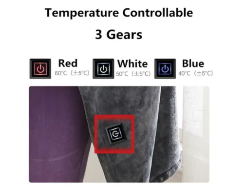 Winter Flannel Heated Blanket Cold Protection Body Warmer Usb Heated Warm Shawl Electric Heated Plush Blanket | Brodtica.com