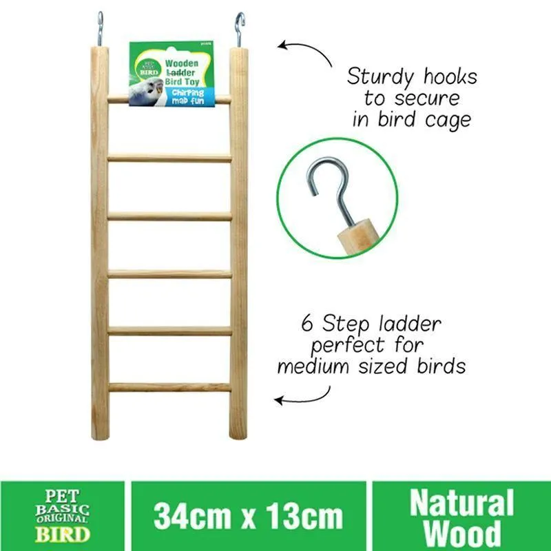 Wooden Ladder Bird Toy - 34cm x 13cm