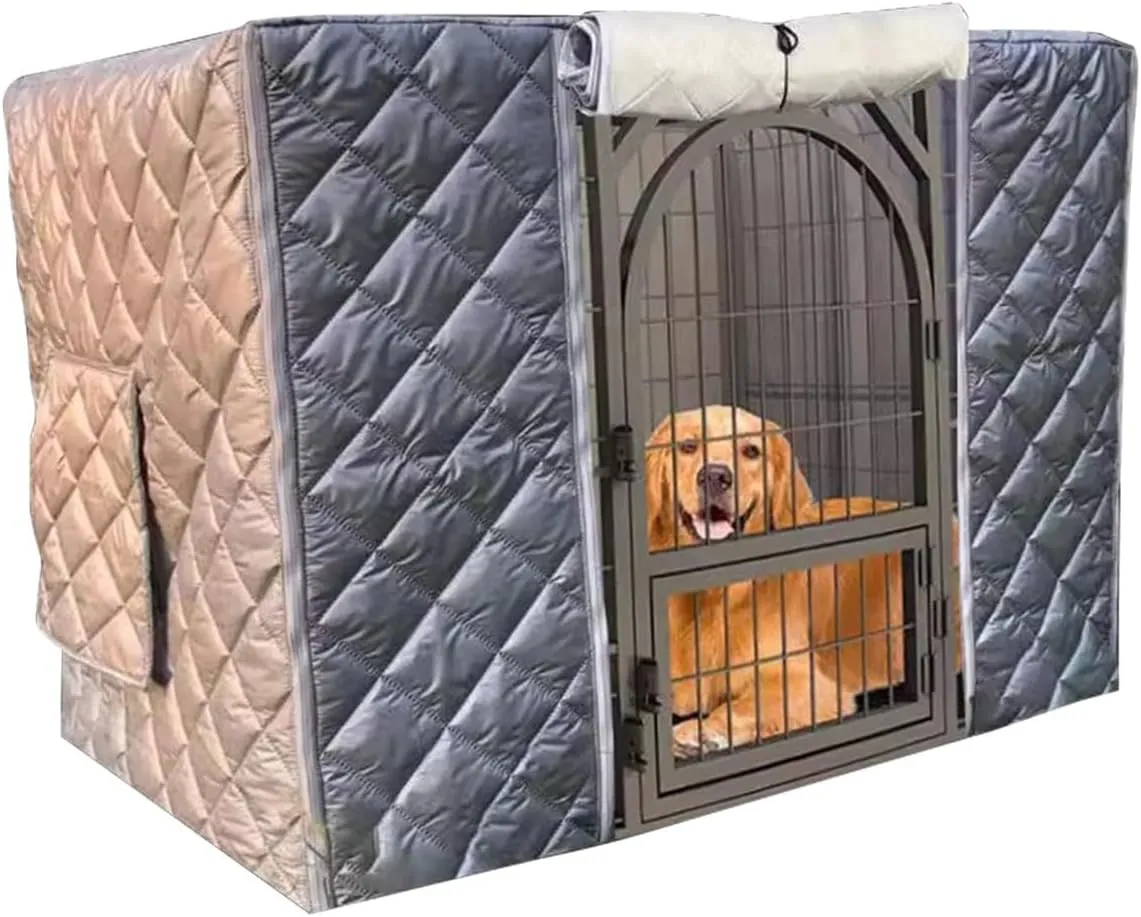 ZIMGOD Warmth Dog Crate Cover for Winter Outdoor, Insulated & Breathable Dog Cage Cover 24 30 36 42 48 Inch, Kennel Privacy Covers to Keep Warm, Custom Size(76x48x53cm (30x19x21in))